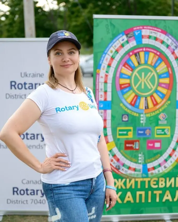 Olga Ialovenko, UAFest Festival Director & Lead Organizer, wearing a UAFest cap at the festival