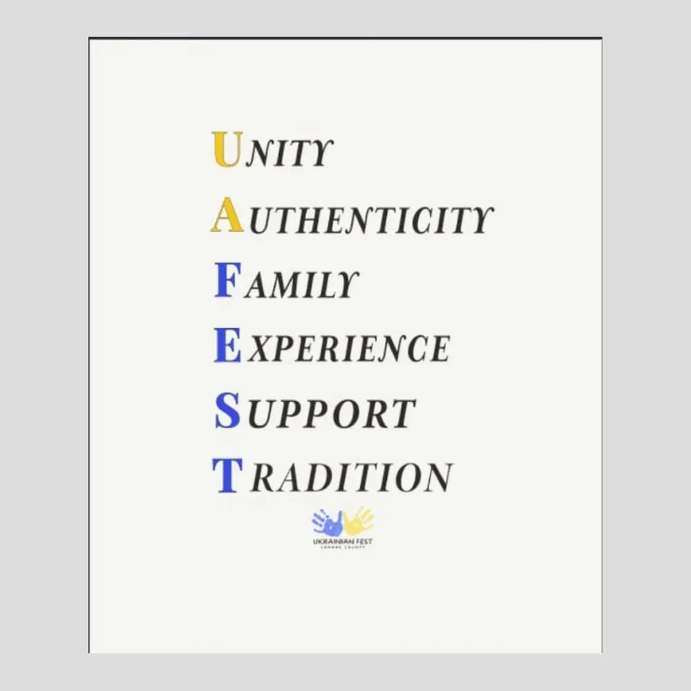 Ukrainian symbol sticker collection created for UAFest merchandise