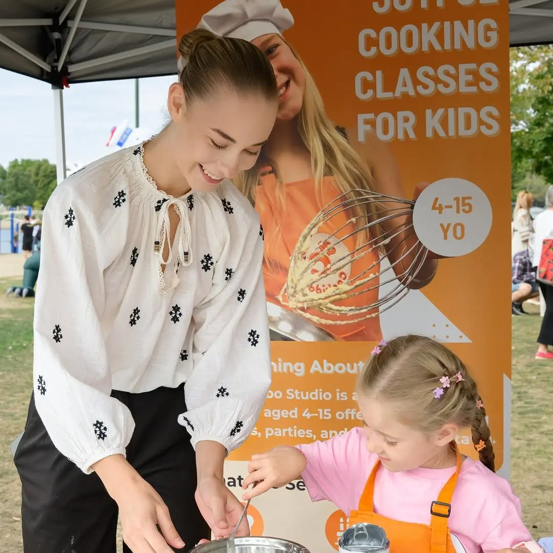 A cooking booth at a past UAFest, run in support of Kids of Ukraine