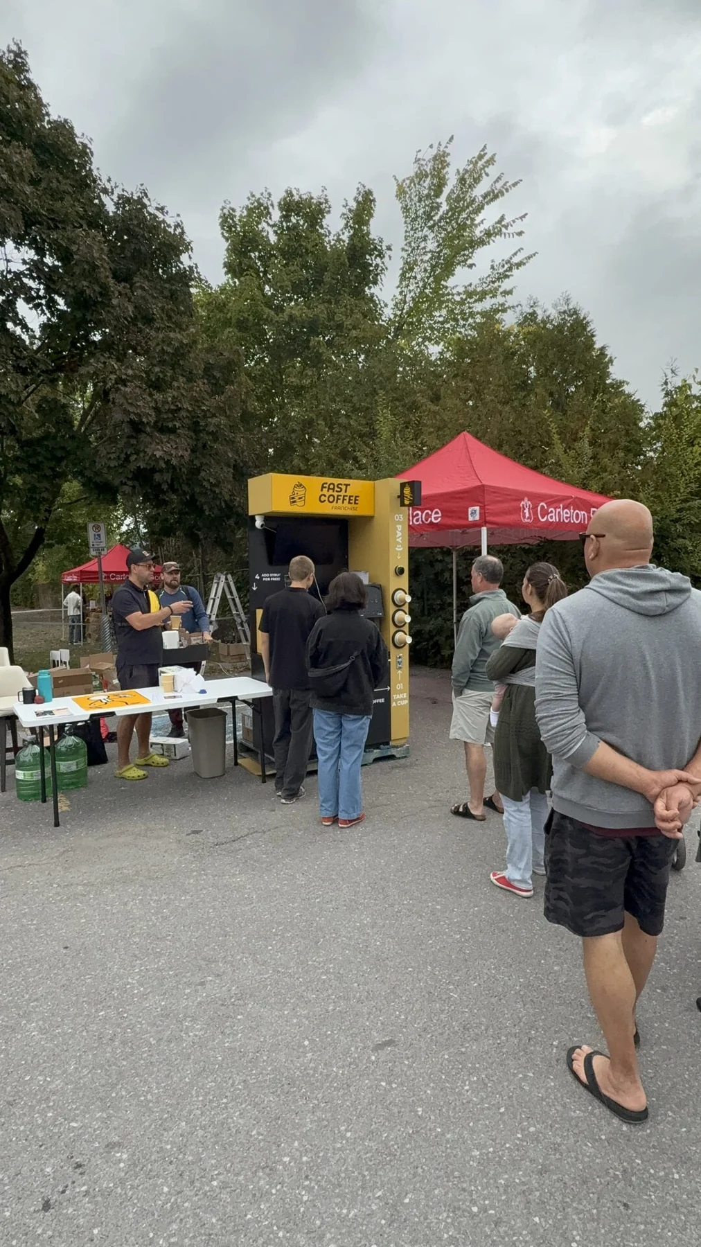 The Fast Coffee stand set up outdoors beside festival tents at Ukrainian Fest Lanark County