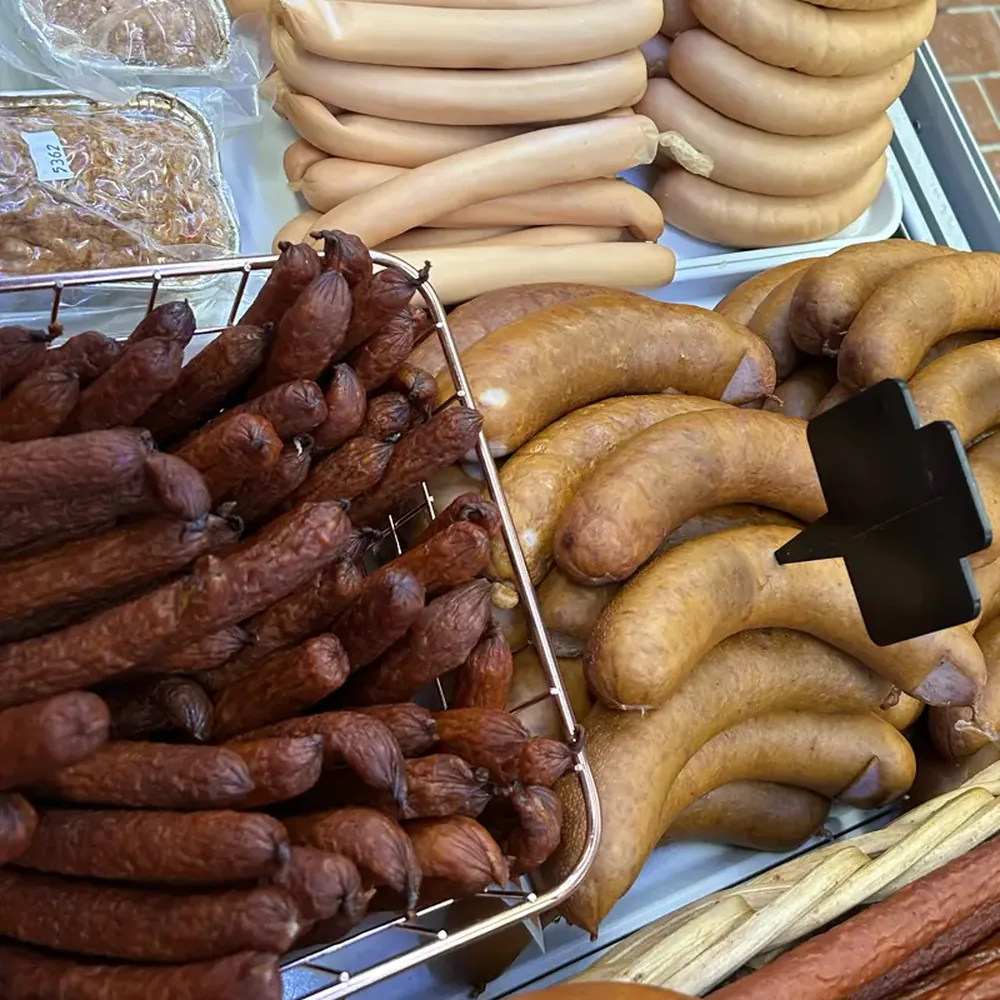 The Wedel deli counter: white sausage, kabanosy and rings of kiełbasa